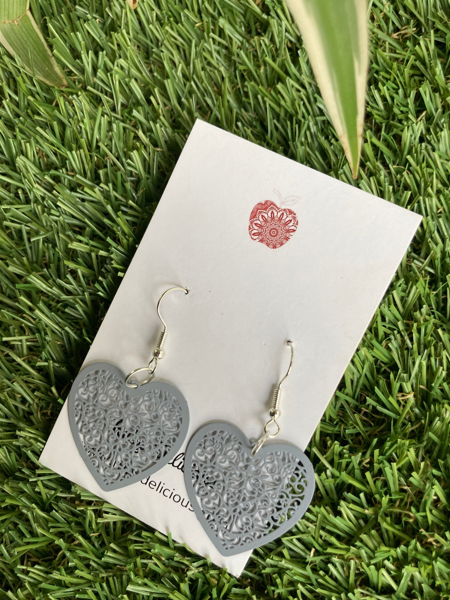 Lilly Love Heart Earrings (Grey)