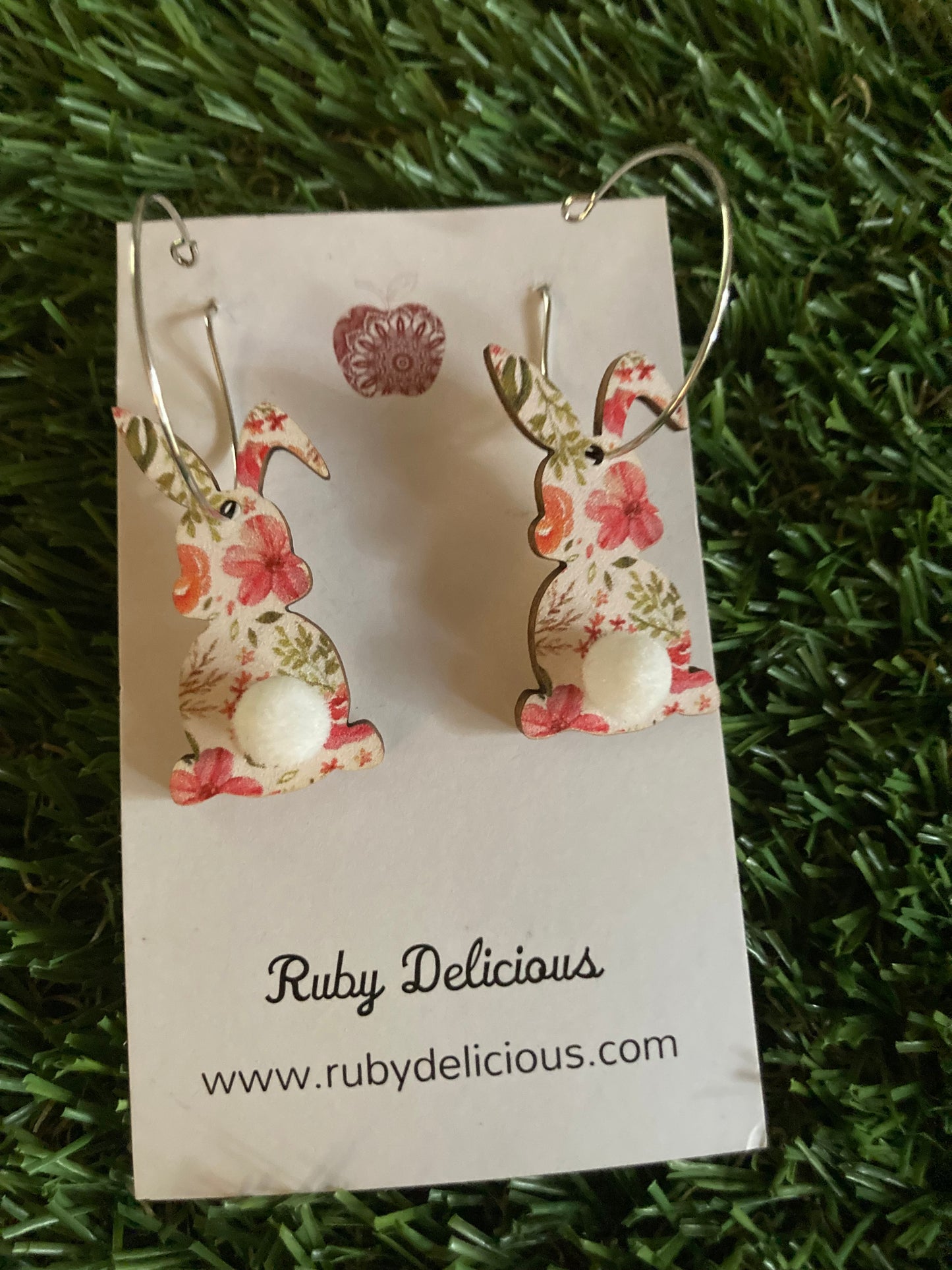 Easter Bunny Cotton Tail Earrings1