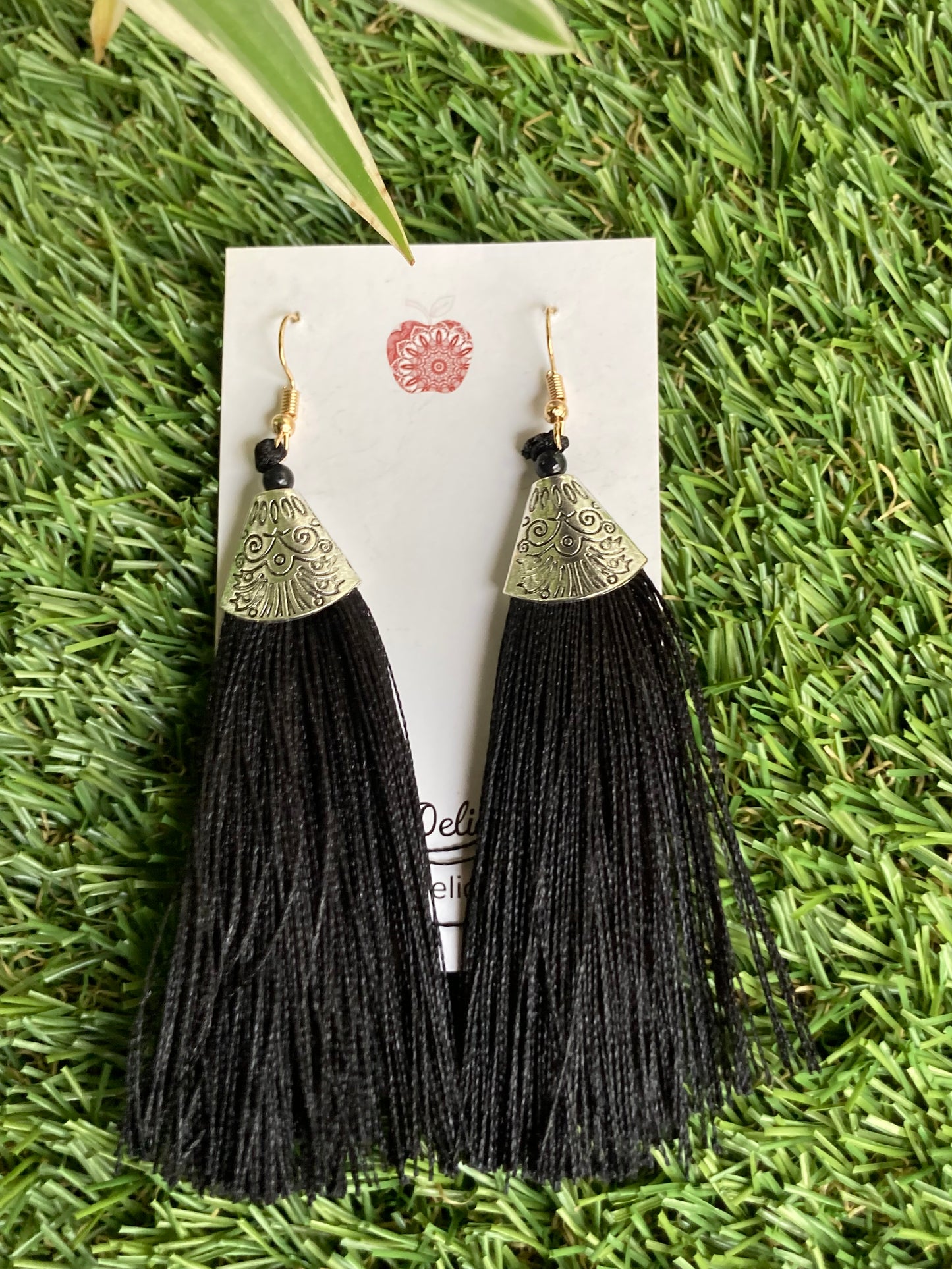 Ethnic Tassel Earrings (Black)