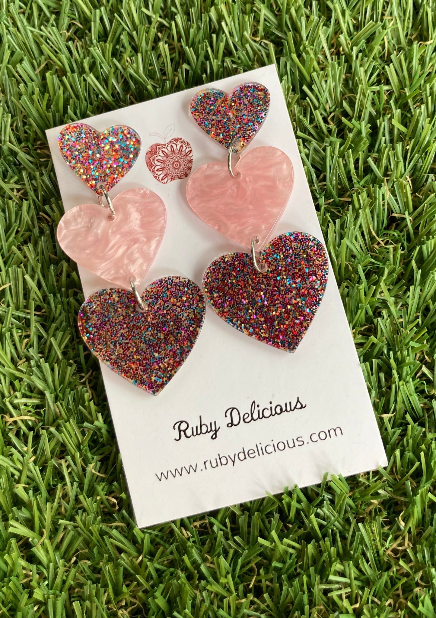 Love Hearts Light Pink Earrings
