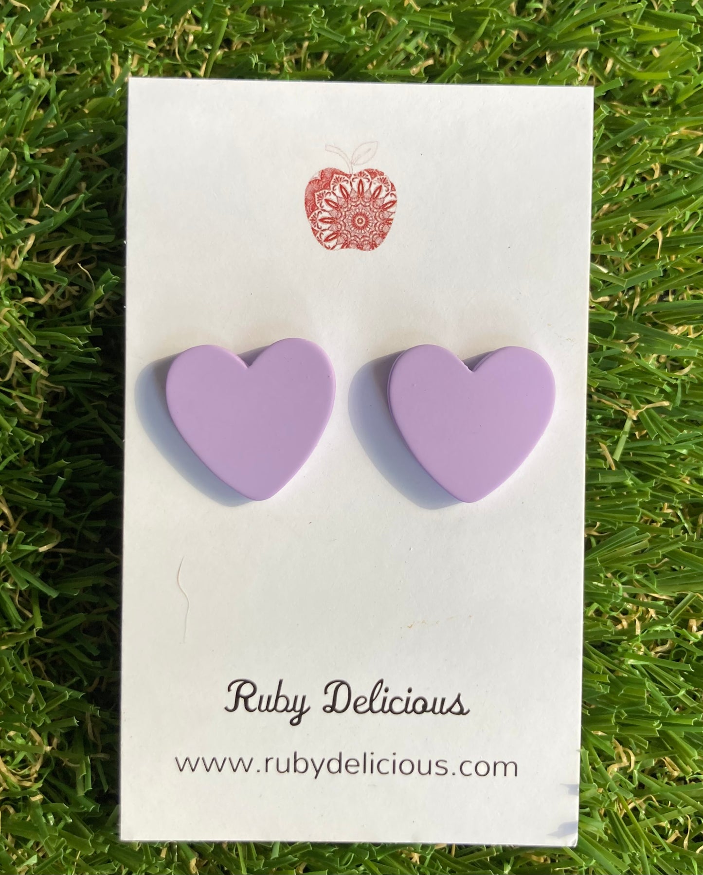 Lilac Heart Acrylic Earrings