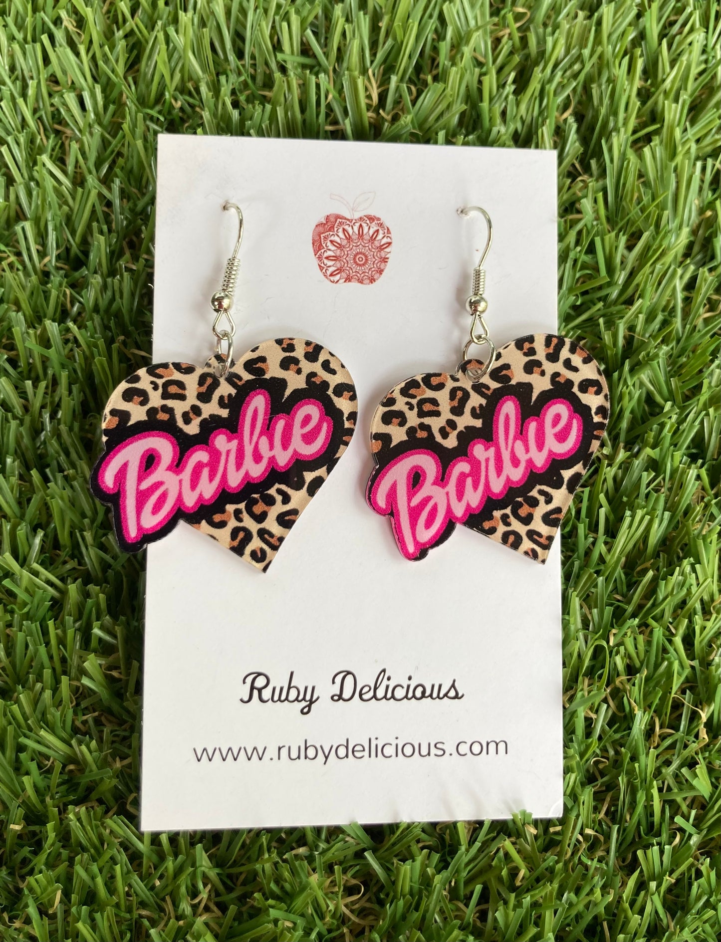 Barbie Leopard Heart Earrings