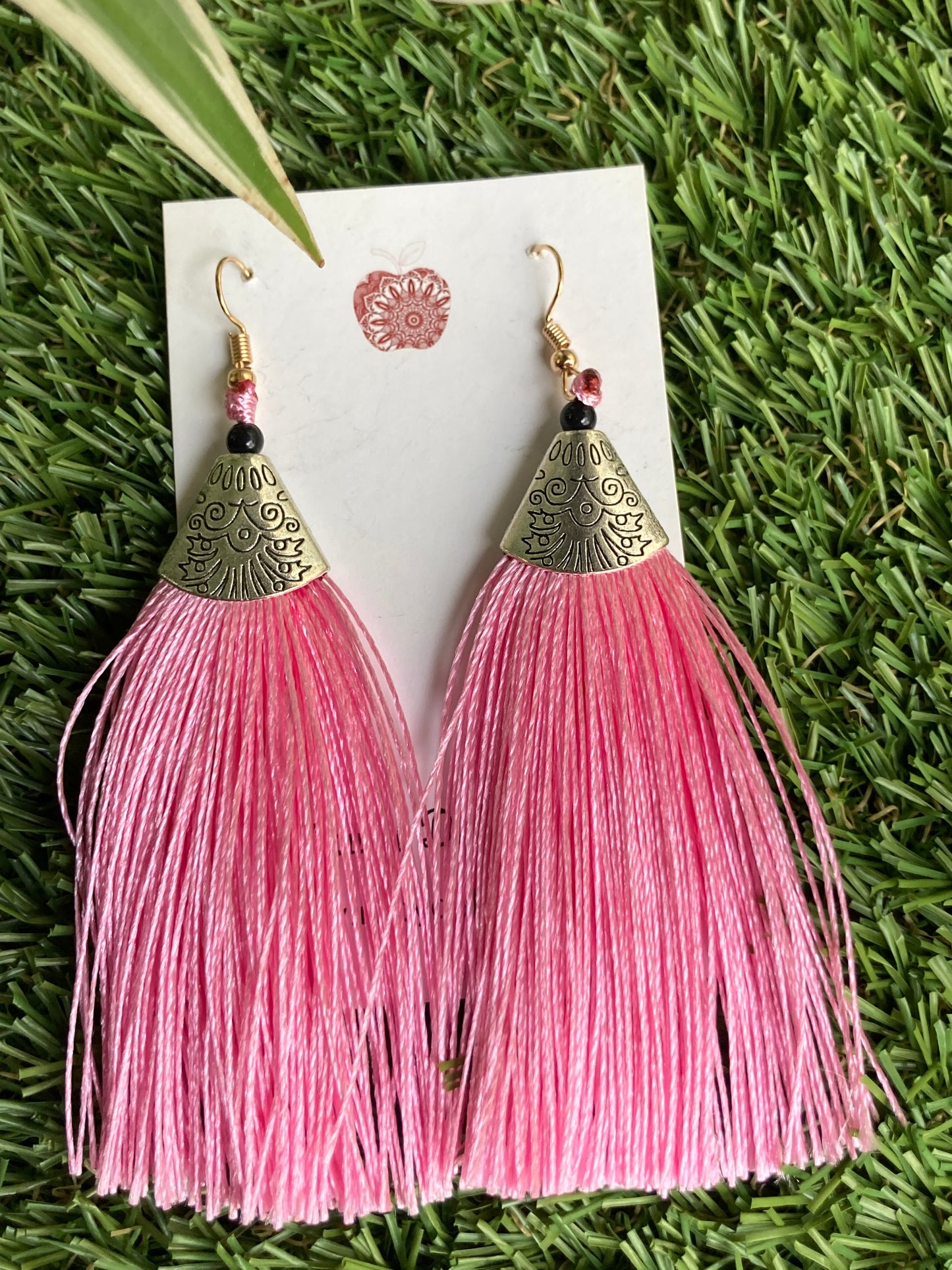 Ethnic Tassle Earrings (Pink)